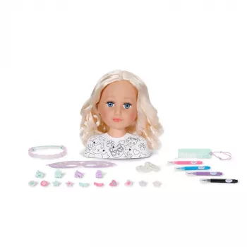 BABY born Styling Head Paint Artist – makiažo ir šukuosenų galva lėlei