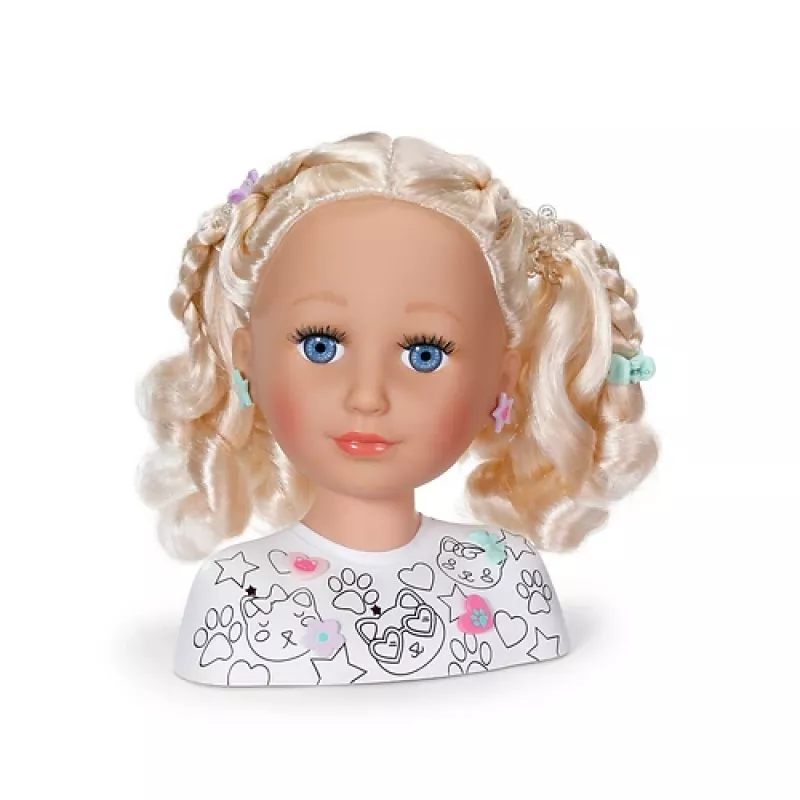 BABY born Styling Head Paint Artist – makiažo ir šukuosenų galva lėlei