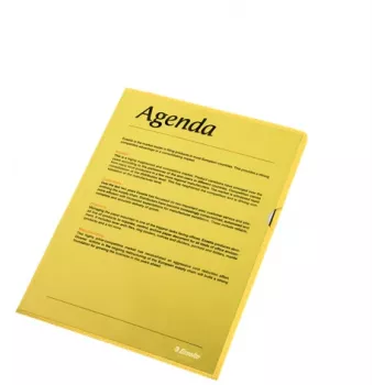 Esselte aplankas 105my A4 dėžutė po 100 vnt., A4, polipropilenas (PP), geltona, portretinis, 220 mm, 1 mm