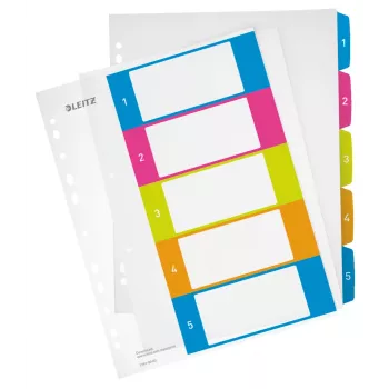 Leitz Indices Printable PP A4+ 1-5 WOW – skaitmeniniai skirtukai