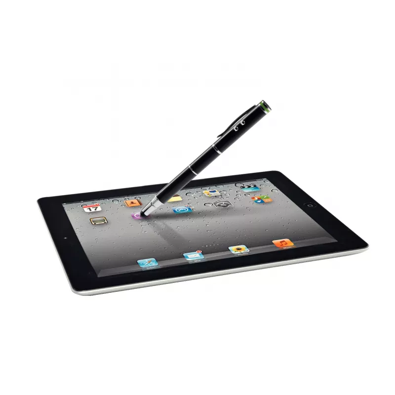 Leitz Stylus rašiklis 4 viename Complete jutikliniams ekranams, universalus, bet kurios markės, juodas, iPad, žalvaris, silikonas, LR41