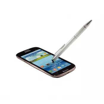 Leitz Stylus 2 in 1 Complete – rašiklis ir pieštukėlis jutikliniams ekranams, universalus, sidabrinis, aliuminis, 10 g