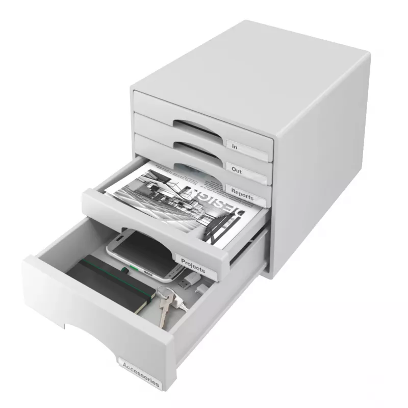 Leitz Drawer cabinet Plus 5 stalčių spintelė, pilka