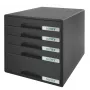 Leitz Drawer cabinet Plus 5 stalčių – juodas plastikinis dokumentų spintos stalčius