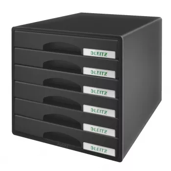 Leitz Plus 6 stalčių spintelė dokumentams, juoda
