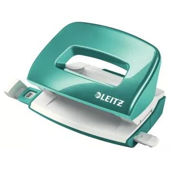 Leitz NeXXt Hole Punch WOW Mini 2 skylių / 10 lapų, turkio, pilka, plastikas, 8 cm, 5,5 mm, A4