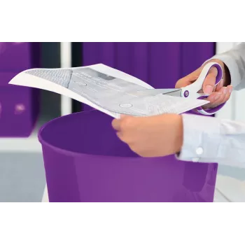 Leitz WOW Titanium biuro žirklės 205 mm, tiesus pjūvis, violetinės/baltos spalvos