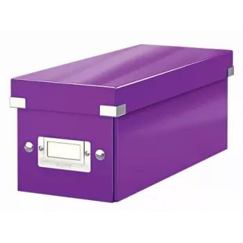 Leitz Click & Store WOW dėžutė kompaktiniams diskams, violetinė, kartoninė, 440 g