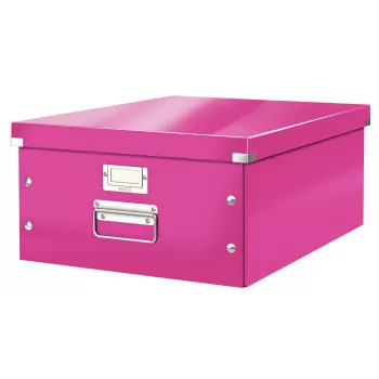 Leitz Click & Store WOW Didelė laikymo dėžė, rožinė, kartonas, nikelis, 369 mm, 482 mm, 200 mm