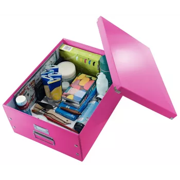 Leitz Click & Store WOW Didelė laikymo dėžė, rožinė, kartonas, nikelis, 369 mm, 482 mm, 200 mm