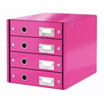Leitz Click & Store WOW stalčiaus spinta (4 stalčiai), rožinė, kartonas, 2.49 kg
