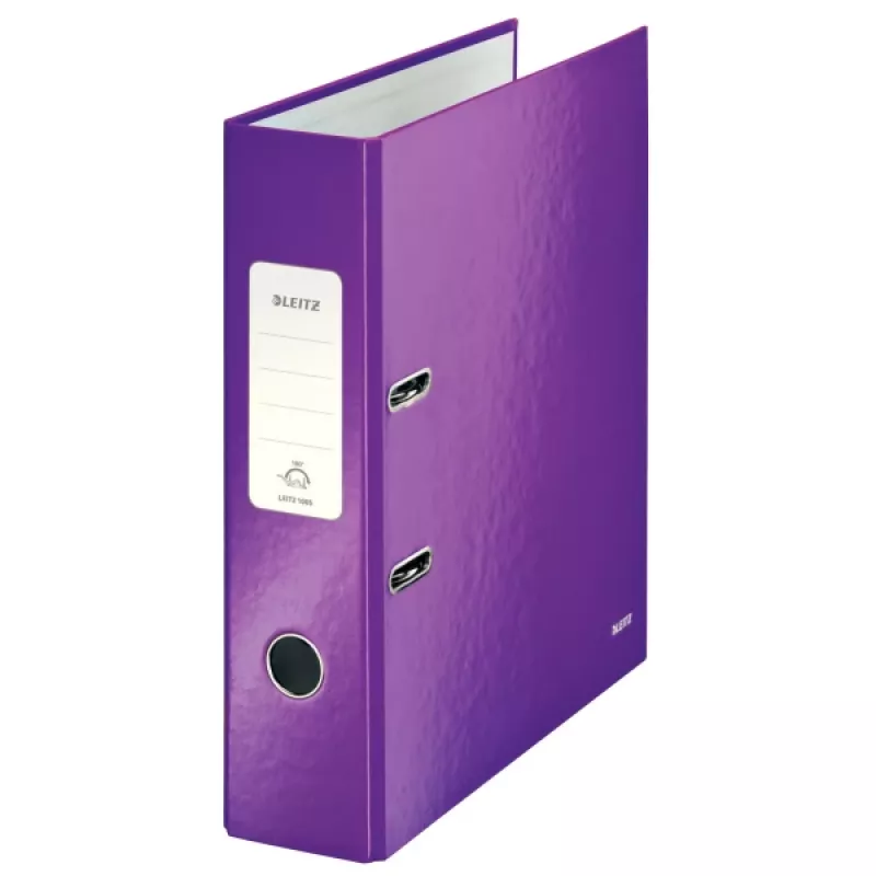 Leitz Lever Arch File 180° WOW POB/Laminuotas A4/80mm, A4, Kartonas, Violetinė, 600 lapų, 80 g/m², 8 cm
