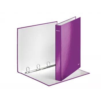 Leitz WOW laminuotas segtuvas A4+ 4DR/25mm, kartonas, metalinis violetinis