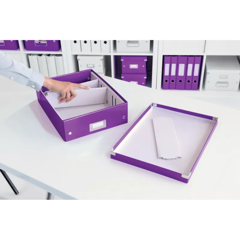 Leitz Click & Store WOW Vidutinė organizavimo dėžutė, violetinė, kartoninė, 880 g
