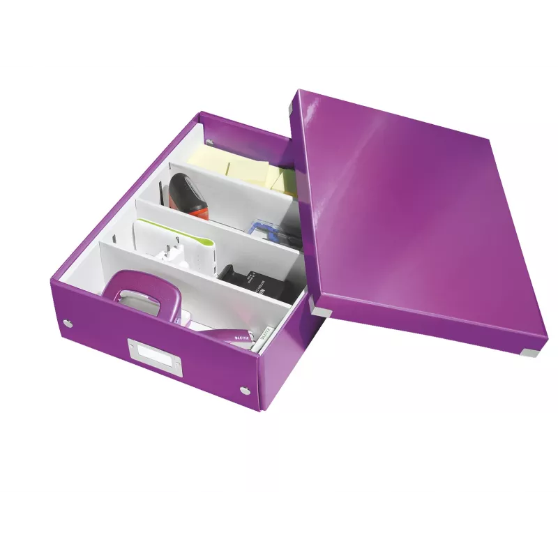 Leitz Click & Store WOW Vidutinė organizavimo dėžutė, violetinė, kartoninė, 880 g