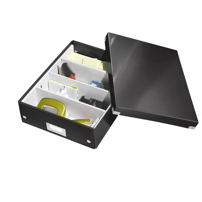 Leitz Click & Store WOW Vidutinė Organizavimo Dėžutė, Juoda, Kartonas