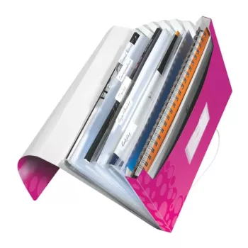 Leitz Project File WOW PP aplankalas, A4, polipropilenas, rožinė metalinė, 200 lapų
