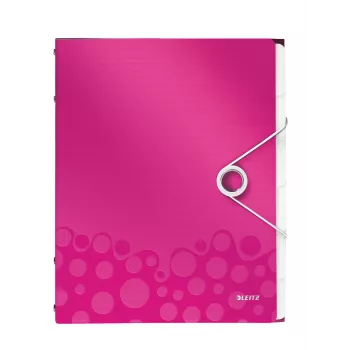 Leitz Divider Book WOW PP 6 skirtukų, A4, polipropilenas, metalinis, rožinis, 200 lapų, 260 mm, 17 mm