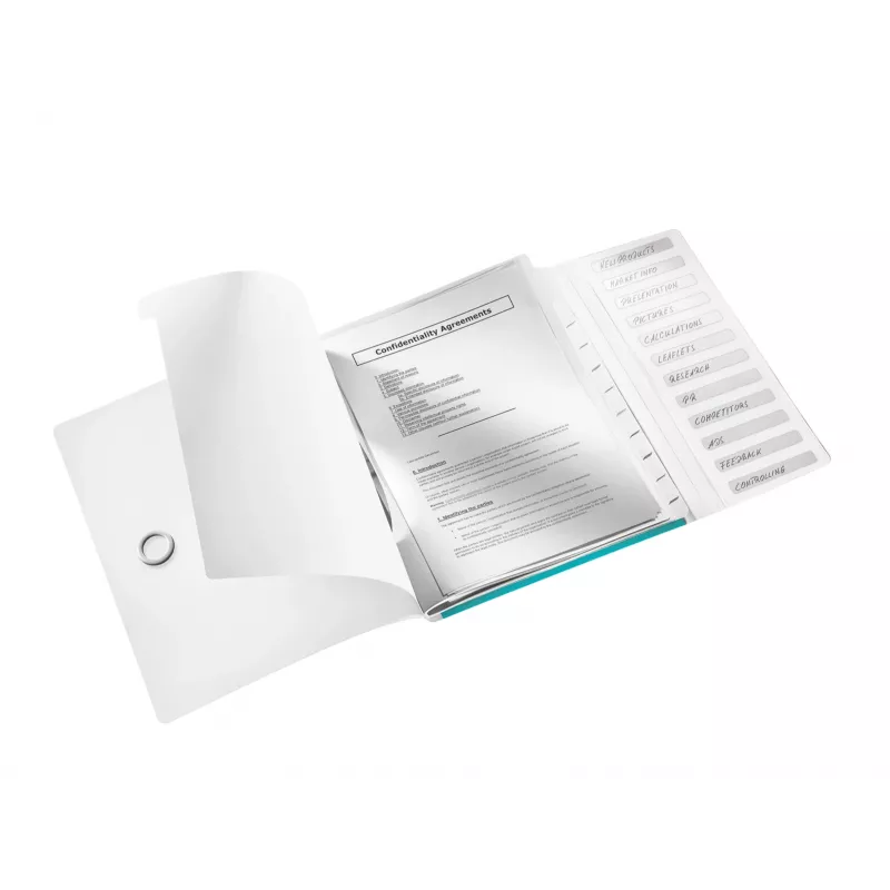 Leitz Divider Book WOW PP 12 skirtukų, A4, polipropilenas (PP), mėlyna, metalinė, 200 lapų, 265 mm, 17 mm