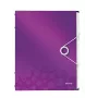 Leitz Divider Book WOW PP 12 skirtukų, A4, polipropilenas, metalinis violetinis, 200 lapų, 265 mm, 17 mm