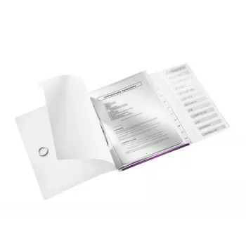 Leitz Divider Book WOW PP 12 skirtukų, A4, polipropilenas, metalinis violetinis, 200 lapų, 265 mm, 17 mm