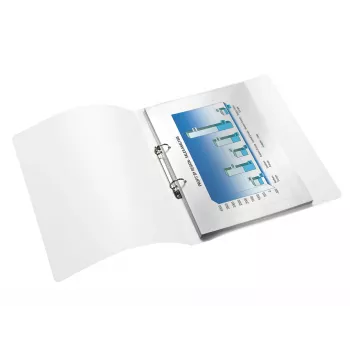 Leitz WOW segtuvas PP A4 2RR/25mm, mėlynas su metaliniu baltu