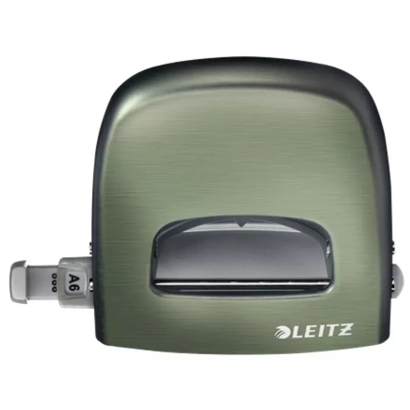 Leitz NeXXt Hole Punch Style, 2 skylės, 30 lapų, metalinis, žalias, sidabrinis