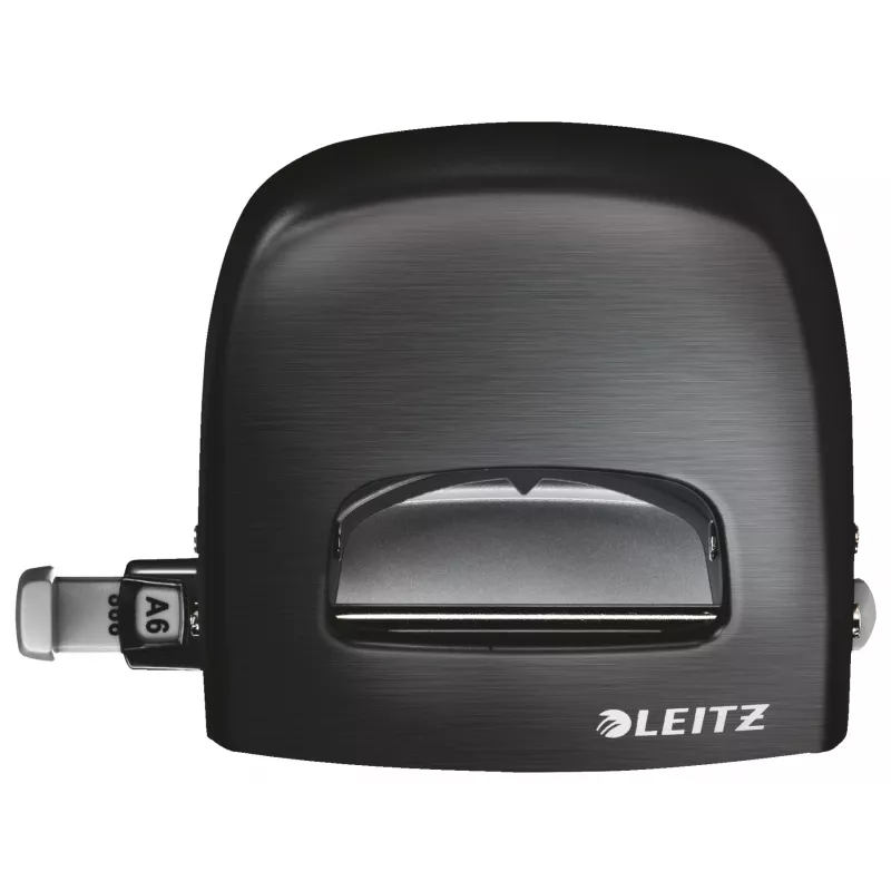 Leitz skylmušė Style NeXXt, 2 skylės, 30 lapų, metalinė, juoda
