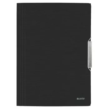 Leitz 3-klapų aplankas Style PP A4, polipropilenas, juoda, 150 lapų, 80 g/m², elastinė juosta