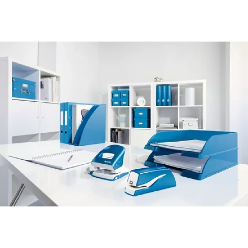 Leitz NeXXt WOW 5566 baterinis segiklis, 10 lapų, 1 cm, plastikinis, mėlynas/baltas, 50 mm