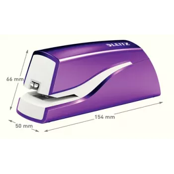 Leitz NeXXt WOW 5566 baterijinis segiklis, 10 lapų, 1 cm, plastikinis, violetinė/balta, 50 mm