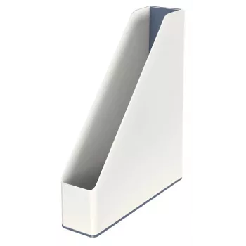 Leitz WOW dviejų spalvų žurnalų dėklas, baltas, plastikinis, A4, 272 mm, 318 mm, 430 g