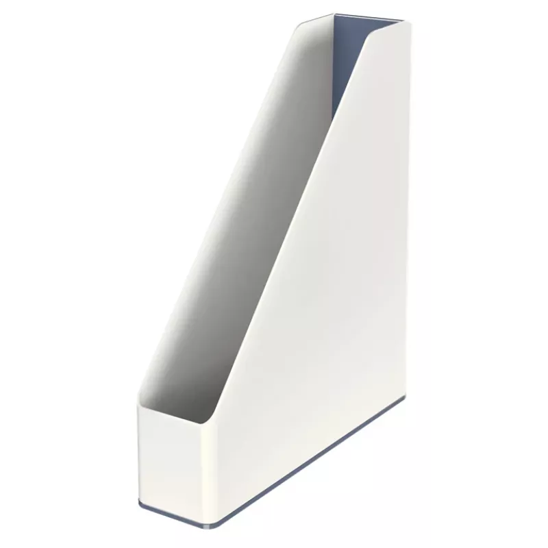 Leitz WOW dviejų spalvų žurnalų dėklas, baltas, plastikinis, A4, 272 mm, 318 mm, 430 g