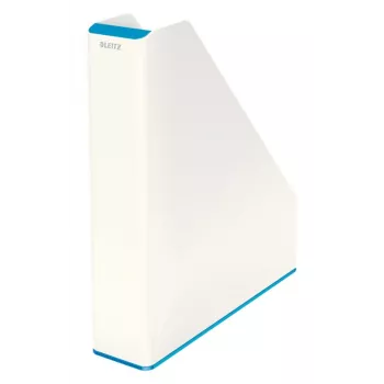 Leitz WOW dviejų spalvų žurnalų dėklas, mėlyna, balta, plastikas, A4, 272 mm, 318 mm, 430 g