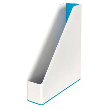 Leitz WOW dviejų spalvų žurnalų dėklas, mėlyna, balta, plastikas, A4, 272 mm, 318 mm, 430 g