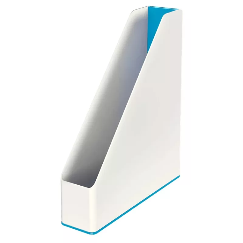 Leitz WOW dviejų spalvų žurnalų dėklas, mėlyna, balta, plastikas, A4, 272 mm, 318 mm, 430 g