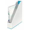 Leitz WOW dviejų spalvų žurnalų dėklas, mėlyna, balta, plastikas, A4, 272 mm, 318 mm, 430 g