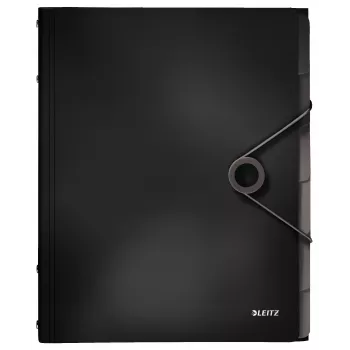 Leitz Divider Book Solid 6 skirtukų, atvartas, A4, polipropilenas (PP), juoda, 200 lapų, 80 g/m²