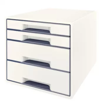Leitz WOW Cube spintelė su 4 stalčiais, 4 stalčiai, plastikas, balta, 1 vnt, 287 mm, 270 mm
