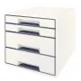 Leitz WOW Cube spintelė su 4 stalčiais, 4 stalčiai, plastikas, balta, 1 vnt, 287 mm, 270 mm