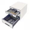 Leitz WOW Cube spintelė su 4 stalčiais, 4 stalčiai, plastikas, balta, 1 vnt, 287 mm, 270 mm
