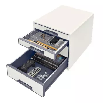 Leitz WOW Cube spintelė su 4 stalčiais, 4 stalčiai, plastikas, balta, 1 vnt, 287 mm, 270 mm
