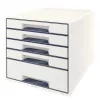 Leitz WOW Cube stalčiaus spintelė su 5 stalčiais, plastikas, balta, 1 vnt., 270 mm, 287 mm