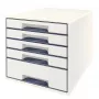 Leitz WOW Cube stalčiaus spintelė su 5 stalčiais, plastikas, balta, 1 vnt., 270 mm, 287 mm