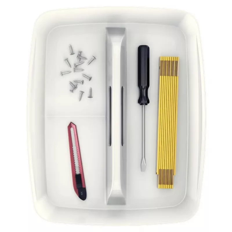 Leitz MyBox organizavimo dėklas su rankena, didelis, baltas, plastikinis, 307 mm, 375 mm, 101 mm, 740 g