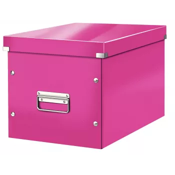 Leitz Box Click & Store WOW Cube didelė laikymo dėžė, fuksija, kartonas, 320 mm, 360 mm, 310 mm