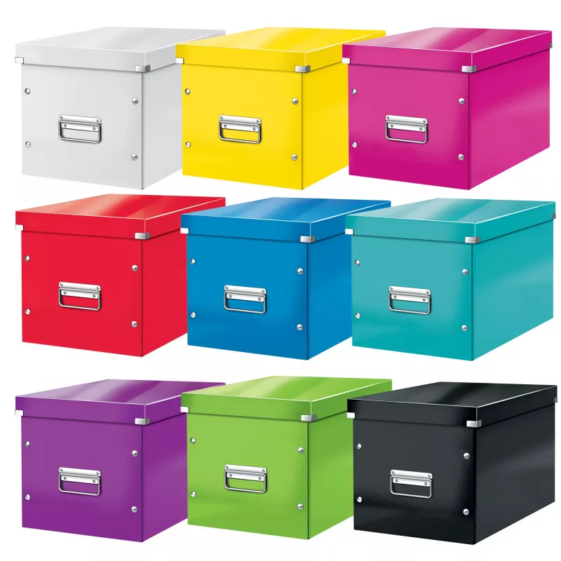 Leitz Box Click & Store WOW Cube didelė laikymo dėžė, fuksija, kartonas, 320 mm, 360 mm, 310 mm
