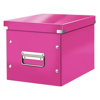 Leitz Storage Box Click & Store WOW Cube Medium, fuksija, kartoninė, 260 mm, 260 mm, 240 mm