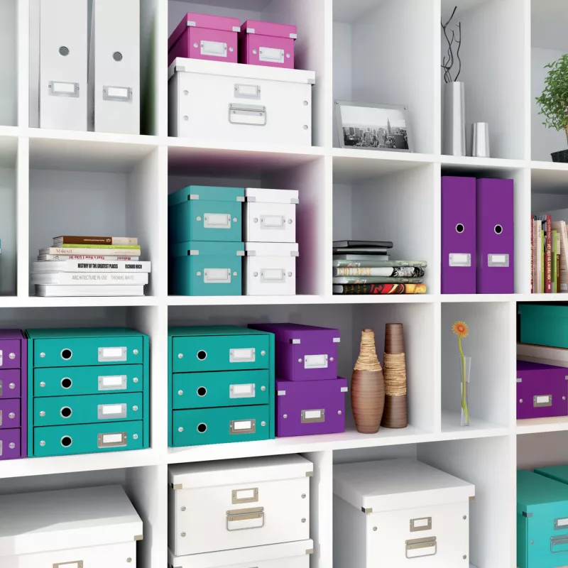 Leitz Storage Box Click & Store WOW Cube Medium, Turquoise, Kartoninė dėžė, 260 mm, 260 mm, 240 mm