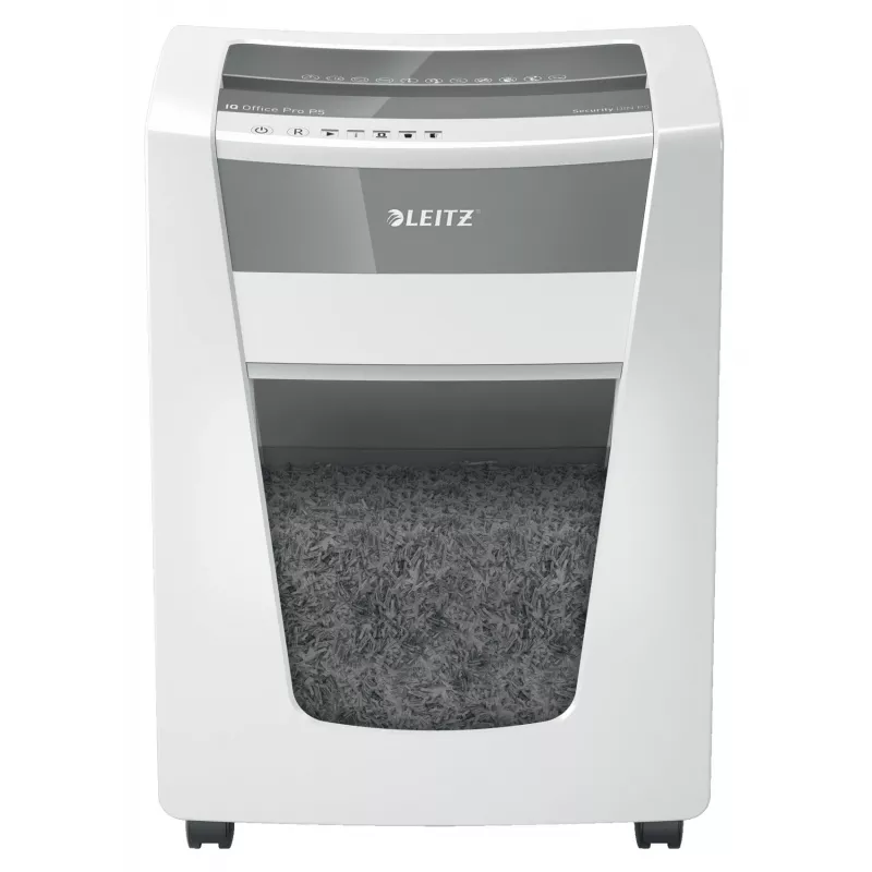 Smulkintuvas Leitz IQ Office Pro P5, mikro pjūvis, 23 cm, 2 x 15 mm, 30 L, 300 lapų, 55 dB